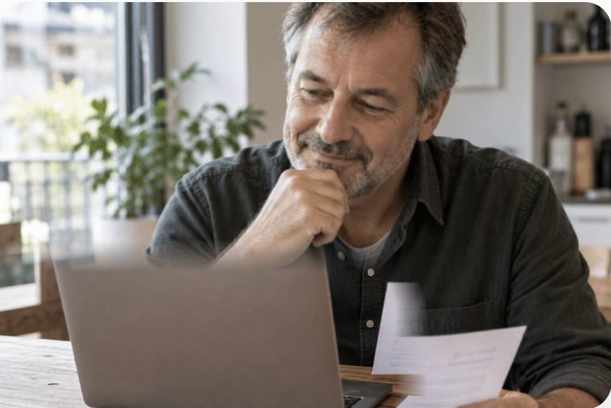 Mann freut sich über eine neue Job-Anfrage