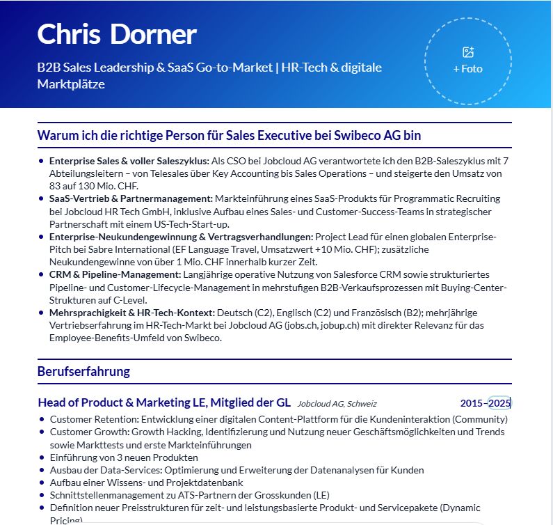 3. Optimierten CV nutzen