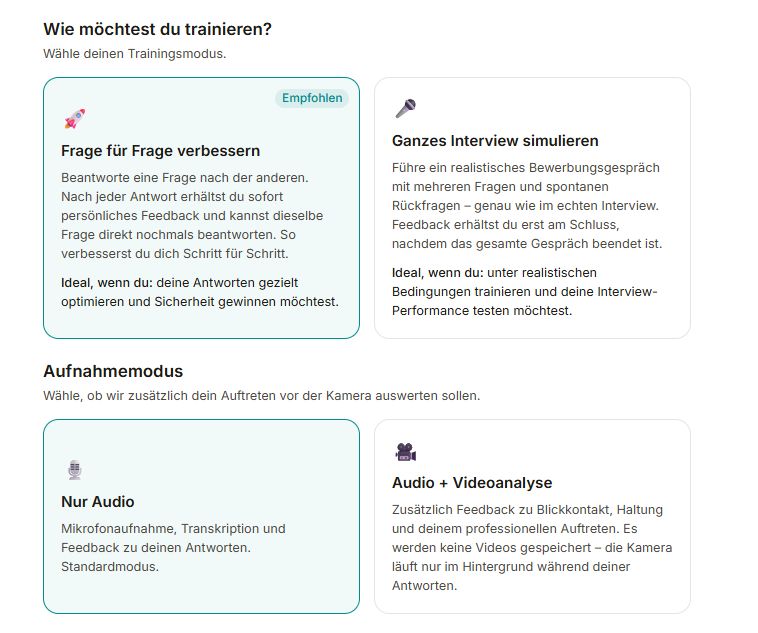 1. Modus wählen